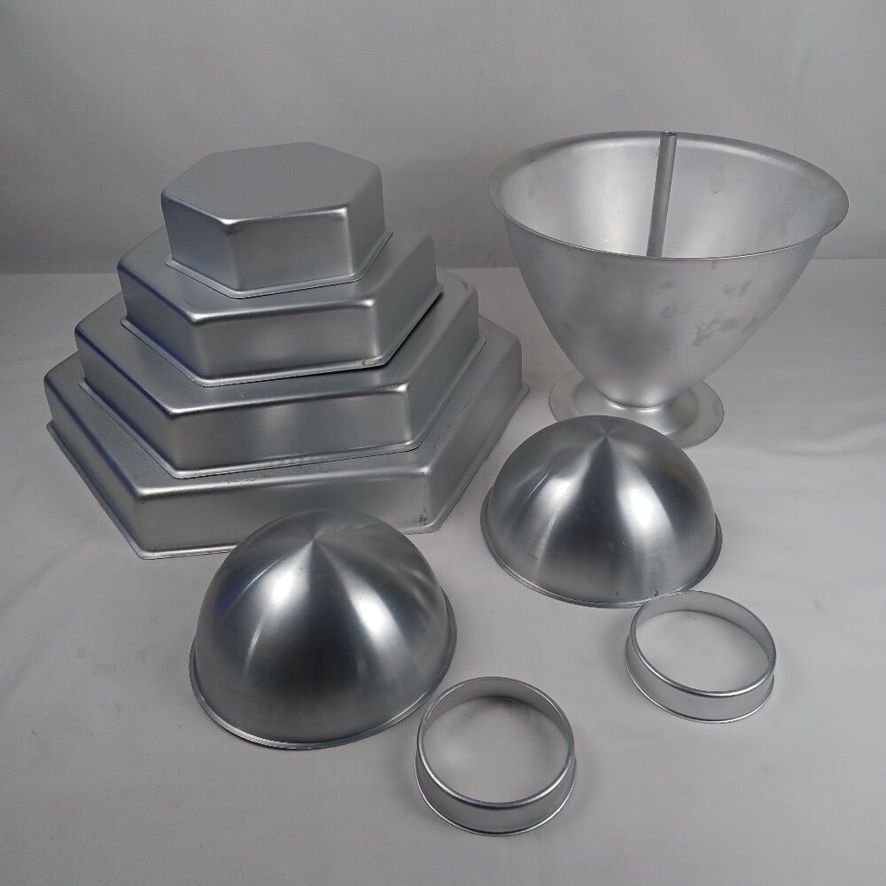 9 Lot Professional Lrg Cake Baking Pan Hexagon Bakeware Performance Pan